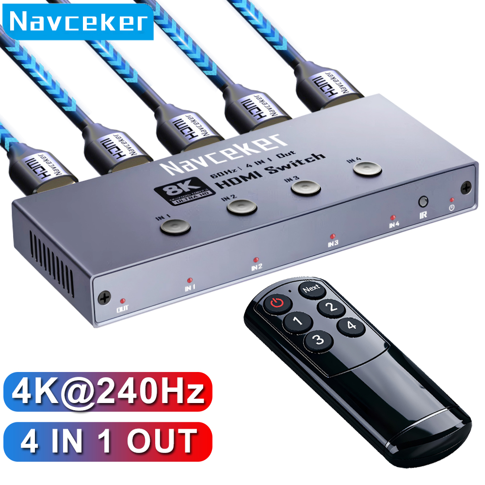 Esports Gaming Bundle - Navceker 8K HDMI 2.1 Switch 4-poorts