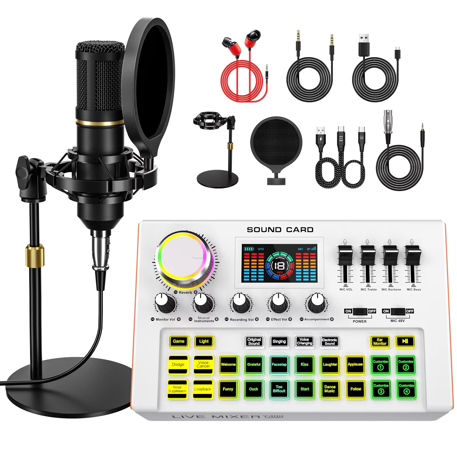 Esports Gaming Bundle - Tenlamp Y300-BM800: complete set podcastapparatuur voor