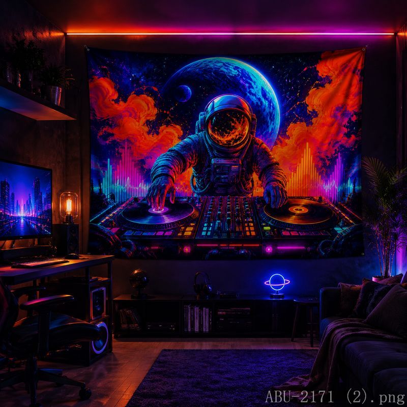 Space Astronaut Disc Tapestry  - Esports Gaming Bar recensie en prijs