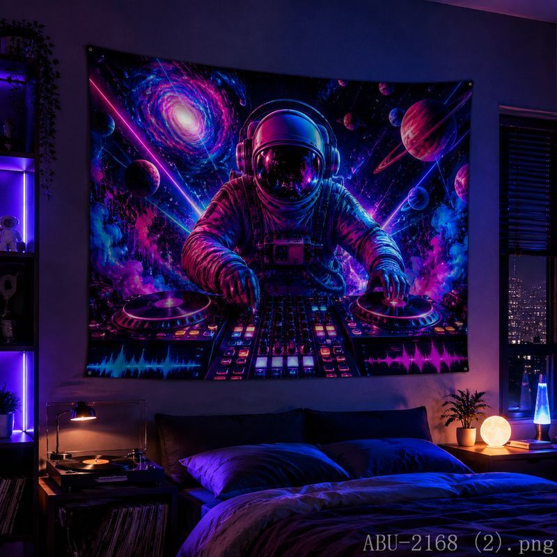 Space Astronaut Disc Tapestry  - Esports Gaming Bar recensie en prijs